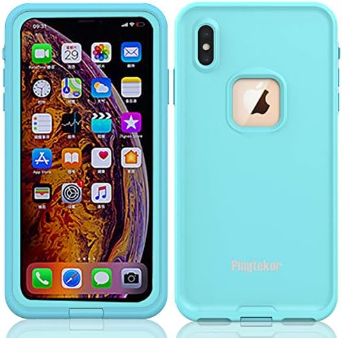 PINGTEKOR Waterproof iPhone Xs Max Case, Rugged Heavy Duty Wireless Charging Full Body Protective with Built-in Screen Protector Clear Case for iPhone Xs Max Case-Retail Packaging (Light Blue)