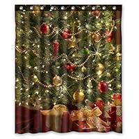 FMSHPON Christmas Gifts Decorations Waterproof Polyester Fabric Shower Curtain 60 x 72 Inches