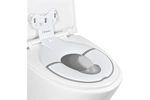 Orzbow Foldable Potty Training Seat, Toddler Toilet Seat for Travel with Suction Cups for Adult Toilets | Firmly Adhere and Adjustable Length | Non-Slip with Splash Guard, Easy to Clean, White