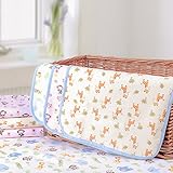 Elf Star Cotton Bamboo Fiber Breathable Waterproof Underpads Mattress Pad Sheet Protector for Children or Adults, Elephant and Giraffe Print, 20