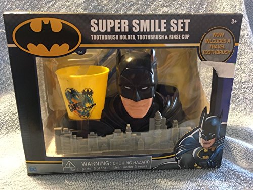 Batman Super Smile Set - Toothbrush Holder, Toothbrush & Rinse Cup