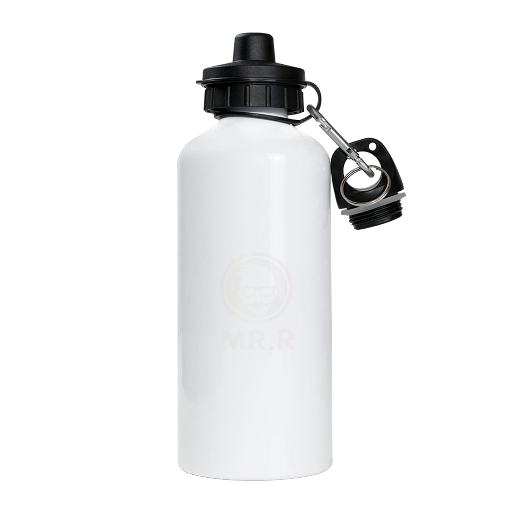 MR.R Sublimation Blanks White Sport Aluminum Bottle Portable Two Tops Bottle 600ml for Heat Press Transfer Printing