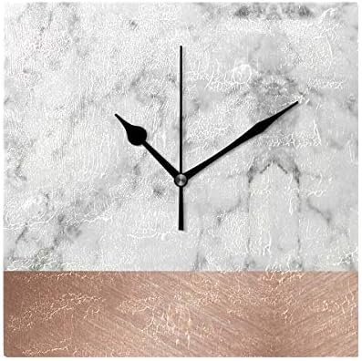 Jacksonnd Blithed Rose Gold Marble Square Clock Oil Painting Home Decoration Wall Clock Modern Minimalist