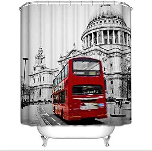 GYMNLJY Shower curtain Polyester 3D City Building Waterproof Thickened Bathroom Bathtub Occlusion Curtain , 4 , 150180cm