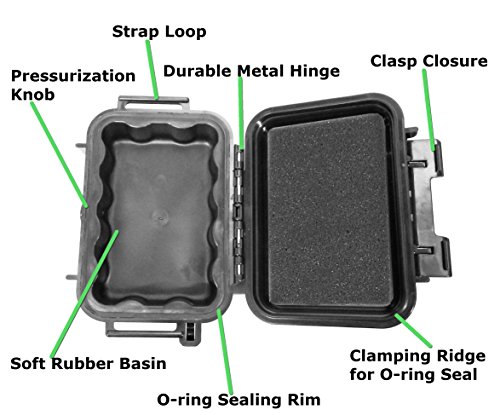 CloudTen Mini Smell Proof 5 inch Odor Resistant Case Compatible with Mini Hookah Pipe Tobacco Handpipe Airtight Dry Box Storage, Includes Case Only