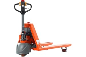 T TORY CARRIER Tory Carrier Full Electric Pallet Jack Truck, 3300lbs Capacity Motorized Pallet Lift Trucks, 48" x 27" Fork Size Powered Lithium Battery Truck for Indoor Storage and Material Handling Orange-EPJ3300