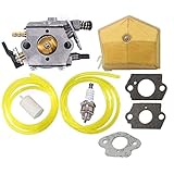 HURI Carburetor Air Filter Spark Plug Fuel Line For Husqvarna 50 51 55 Rancher Chainsaw 503281504 WT-170-1 WT-170