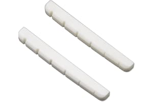 Soundspire 2Pack 43mm Guitar Bone Nut, Pre-Cut 6 String Flat Bottom, Compatible with Strat Tele Electric Guitars, 43x3.5x5.16 (White)