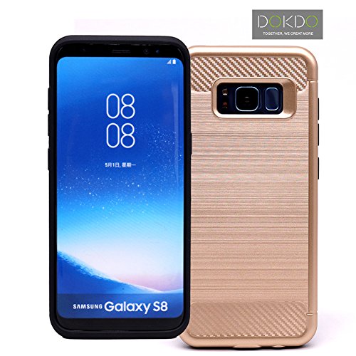 Samsung Galaxy S8 Case, DOKDO Impact Resistant Heavy Duty Protection Shockproof Clip Holster Case Cover for Galaxy S8 Hard Shell and Rubber Shell Double Protection (Gold)