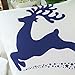 CaliTime Pack of 2 Soft Canvas Throw Pillow Covers Cases for Couch Sofa Home Decoration Christmas Holiday Reindeer with Stars Print 18 X 18 Inches Navy Blue