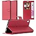 Cadorabo - Book Style Wallet Design for > Sony Xperia XA ULTRA < with 2 Card Slots and Stand Function - Etui Case Cover Protection Pouch in CANDY-APPLE-RED