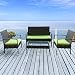 Merax 4-piece Outdoor PE Rattan Wicker Sofa and Chairs Set Rattan Patio Garden Furniture Set primary