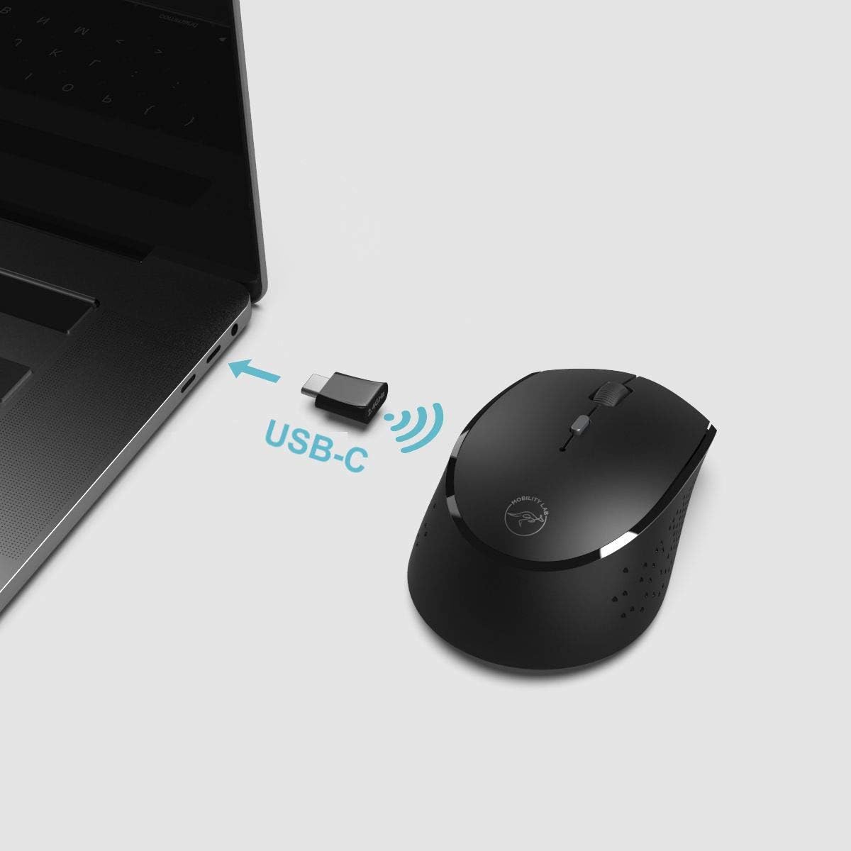 Mobility Lab ML311449 USB-C Wireless Rechargeable Optical Mouse for Mac and PC - Black - Image 4