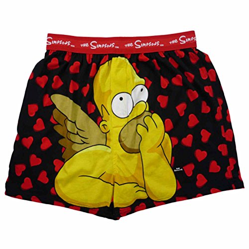 The Simpsons Mens Be My Valentine Heart Boxers Cupid Boxer Shorts Small