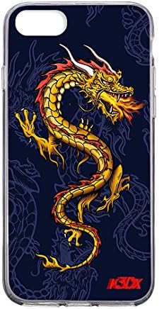 Eco-friendly iPhone 7 Case, K3DX Apple iPhone 7 Case Cover Shock-Absorption Bumper and Anti-Scratch [Moving Dragon Back] for iPhone 7 - 4.7 Inch (Chinese Style Black Fire-breathing Dragon)
