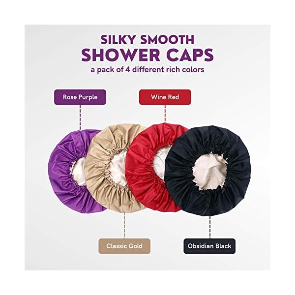 Dusjhet-Shower-Cap--4-pcs-Large-Shower-Cap--38-cm-Extra-Large-Shower-Cap-for-Women--Waterproof-Polyester-Design-with-Inner-Satin-Layer-Adjustable-Shower-Cap-with-Buckle-and-Tightening-Belt Dusjhet Shower Cap – 4 pcs Large Shower Cap – 38 cm Extra Large Shower Cap for Women – Waterproof Polyester Design with…