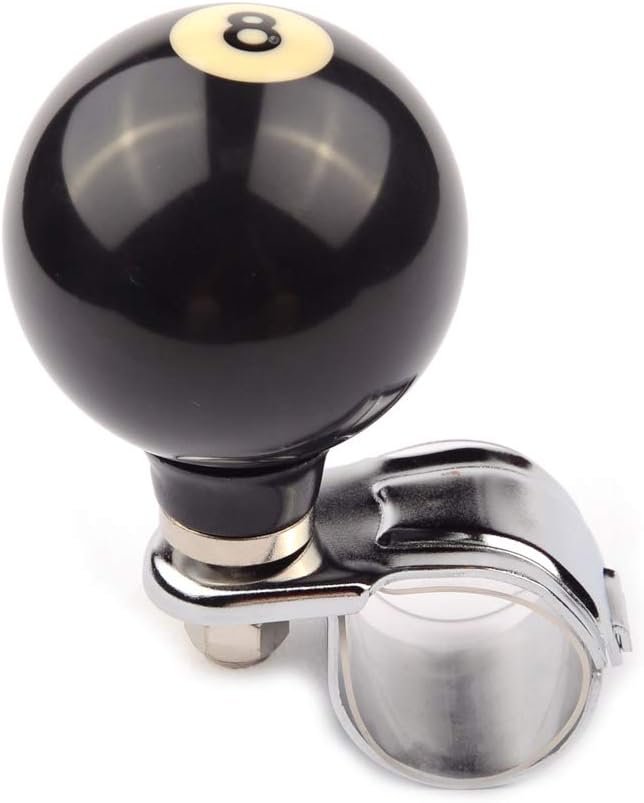 SMKJ Black 8 Round Ball Car Steering Wheel Spinner Knob Universal Rotating Suicide Spinners Knob Power Handle for most car: Automotive