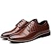 OUOUVALLEY Mens Patent Leather Tuxedo Dress Shoes Lace up Pointed Toe Oxfords 0518 Brown 9.5D(M) US