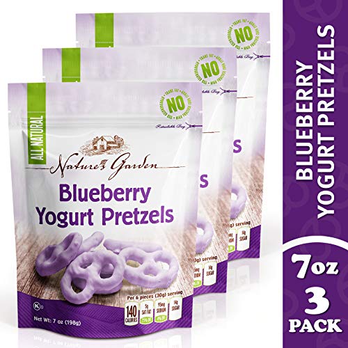 Nature's Garden Blueberry Yogurt Covered Pretzels, No Trans Fat, Indulgent Snack, Flavored Pretzels – 7 Oz Bag (Pack of 3) - Thumbnail 3