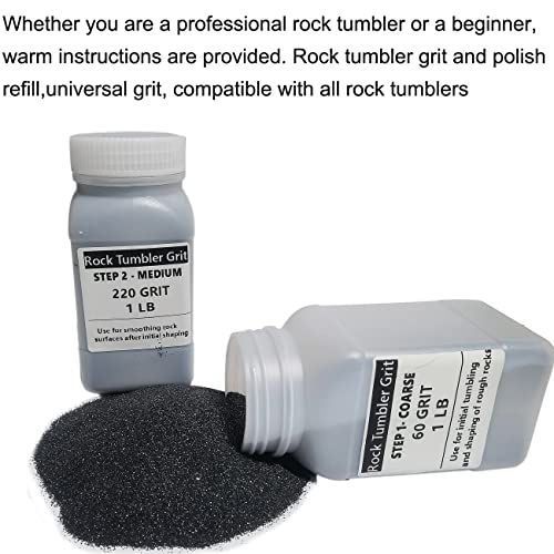 Tonmp 3 LBS Rock Tumbler Grit Set, Rock Tumbler Grit Polish Refill 4