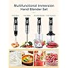 5-in-1-Hand-Blender-Set-12-Speed-Stick-Blender-with-Turbo-Button-Stainless-Steel-Immersion-Blender-Food-Chopper-Beaker-Electric-Whisk-for-Smoothies-Soups-Sauces-Baby-Food-by-Yabano Hand Blender Set, 5 in 1 Stick Blender for Kitchen, 12 Speed Stainless Steel Immersion Blender, Food Chopper, Beaker…