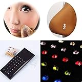 Sumanee 40x Crystal Rhinestone Stainless Steel Nose Ring Body Piercing Bone Stud Jewelry