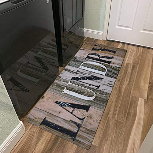 Farmhouse Laundry Room Rug, Vintage Wood Laundry Room Decor Mats