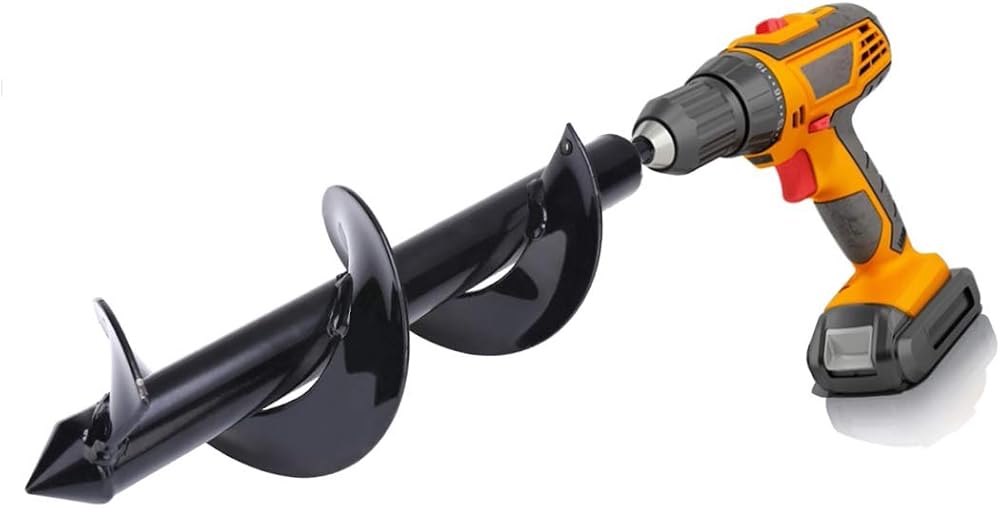 PTPTRATE Earth Auger Drill Bit Planter Digger Garden Planting Tool 8x30cm