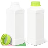 UMETASS 34oz Plastic Bottles with Caps, Food Grade Wide Mouth Lab Reagent Bottle for Water Sample Lab Reagent Liquid Medicine Storage （ 2pack white）