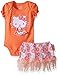 Hello Kitty Baby Girls' Bodysuit, Tutu Skirt and Bib Set with Flower Print