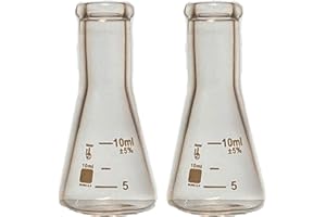 10ml Narrow Mouth Erlenmeyer Flask, 3.3 Borosilicate Glass, Karter Scientific 250G3 (Pack of 2)