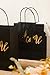 Ling's moment Black Paper Bags Gift bags Gold Foil 