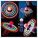 Planetary Spinning Galaxy Atom LED Light Ball Toy Spinner Wand Rave Autism Awareness