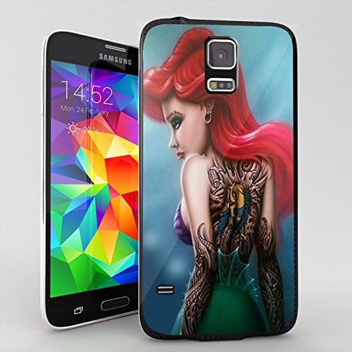 bad ariel mermaid back tatto for Samsung Galaxy S5 black Case