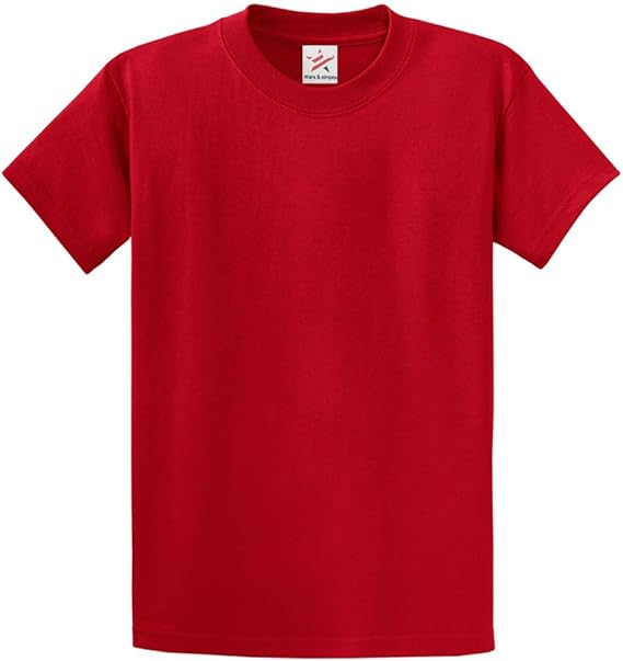 Star and Stripes Plain RED T Shirt 100 Rich Soft Organic Cotton RED