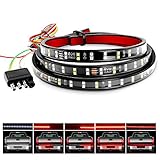 LEDGlow 60 Inch Red Tailgate LED Light Bar with White Reverse Lights