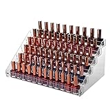 Nail Polish Table Rack, Acrylic Clear Makeup Display Stand Rack Organizer Holder Fits 60 Bottles,6 Tier