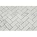 Carrara White Italian (Bianco Carrara) Marble 1 X 2 Herringbone Mosaic Tile, Honed