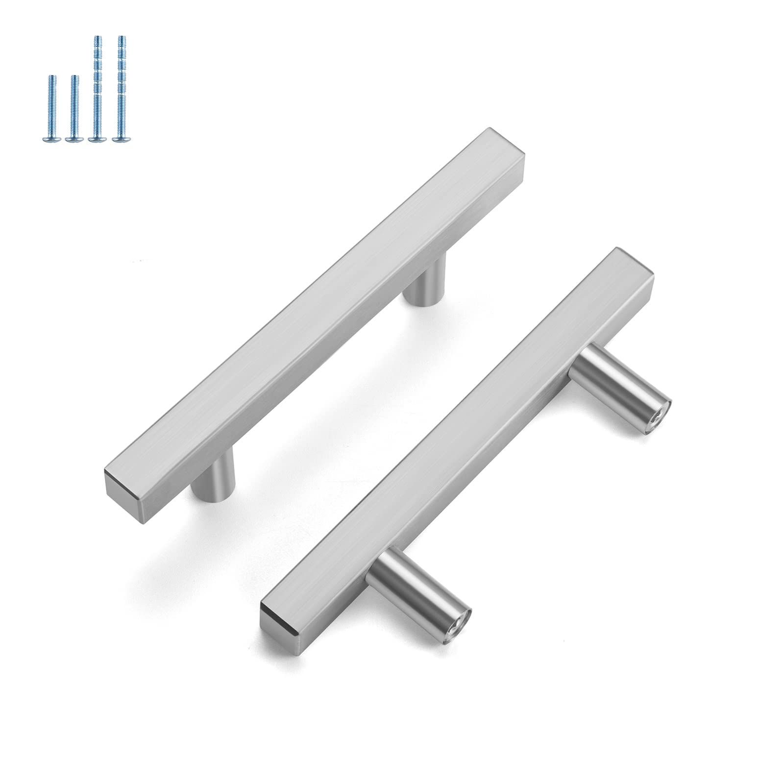 Photo 1 of homdiy 10 Pack Brushed Nickel Cabinet Pulls Kitchen Cabinet Handles, 3inch Hole Centers Square Cabinet Handles Brushed Nickel Handles for Cabinets and Drawers Silver Cabinet Door Handles