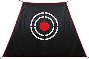 Doubleriver Golf Target Cloth - Heavy Duty Impact Screen for Golf Nets, Indoor/Outdoor Practice Hitting Training Aid with S-Hooks