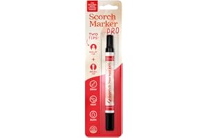 Scorch Marker - Wood Burning Marker, 2 in 1 Pyrography Kit for Adults, Woodburning Tool for Crafts, Stencils & Letters, DIY Pen Kit with Brush & Bullet Tips, Engraving Pen for Wood Burning Projects