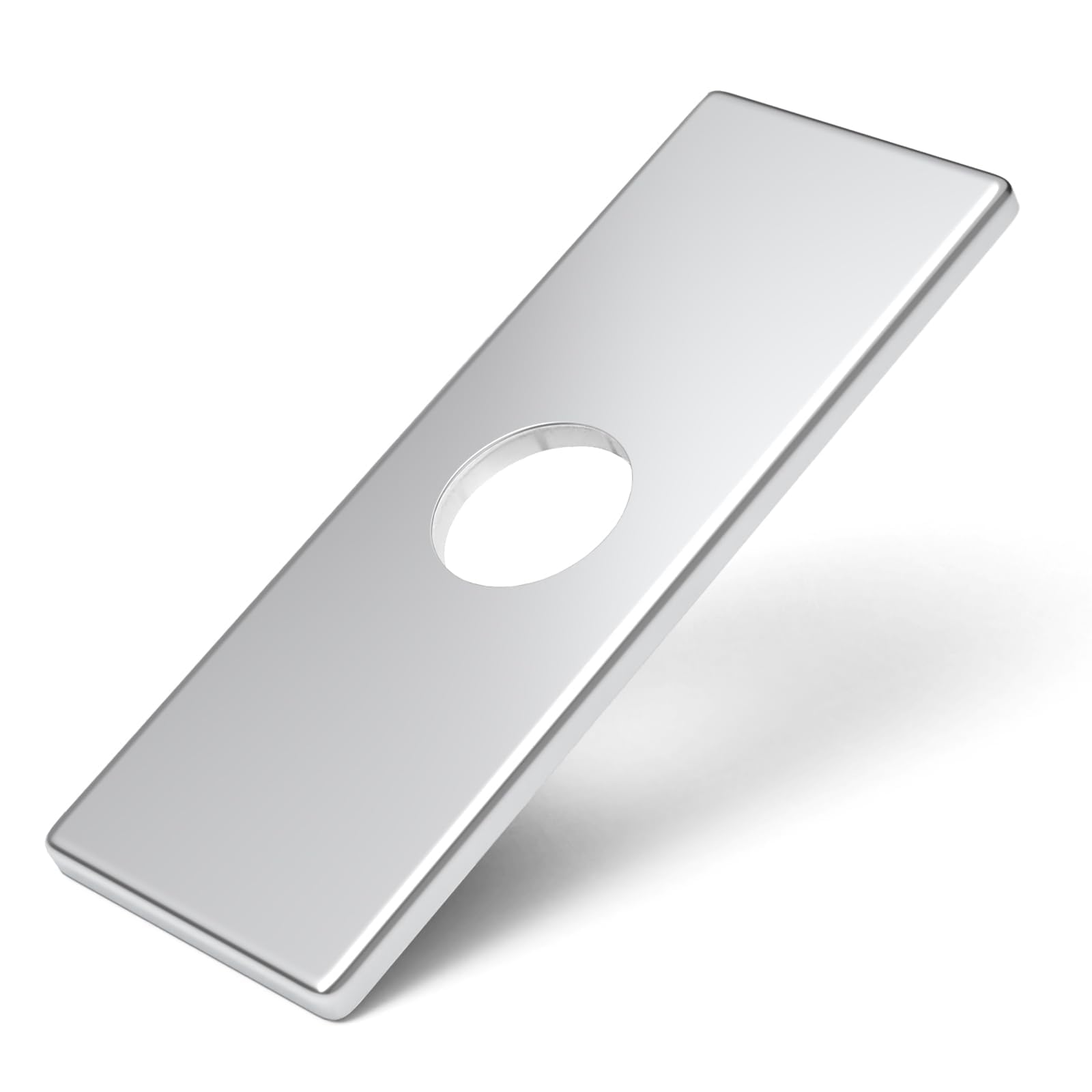 Photo 1 of 6 Inch Chrome Sink Hole Cover, Greenspring 4" Hole Cover Deck Plate, Bathroom Faucet Deck Plate, Stainless Steel Square Escutcheon for Bathroom or Kitchen Single Hole Vanity Sink Faucet