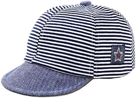Striped Soft Eaves Baby Baseball Cap Summer Cotton Toddler Kids Hats Infant Boys Girls Beret Sun Hat (Nave Blue)