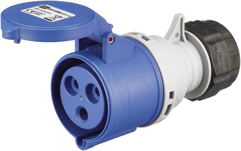 MK Commando K9133 32A 2P+E 200-250V Connector (IP44) - Blue