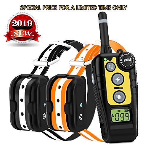Luckgot Dog Training Collar for 2 Dogs Waterproof and Rechargeable Shock Collar with Security Anti-Shock Remote,Beep Vibration and Shock Modes for Small Medium and Large Dogs Range 1600 Ft