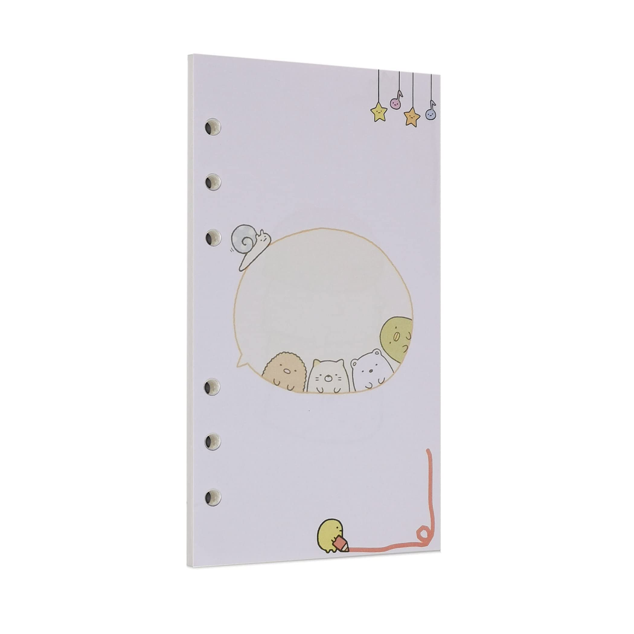 Zelten 40 Sheets 80 Pages Colorful Loose Leaf Punched Paper Refills Paper for 6 Hole Binder Personal Organizer Diary Notebook Refillable Planner (A6, Puff Blank)