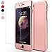 iphone 6 Plus Case,sxxissky Ultra-thin Full Body Coverage Hard Hybrid Plastic with [Tempered Glass Screen Protector]Protective Case Cover & Skin for Apple iPhone 6 Plus/iphone 6S Plus 5.5''(Rose Gold)