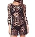 Bestyou Crochet Cover Ups for Women Hollow Out Sleeveless Bikini Swimsuit Swimwear Knit Tops Halter Beach Dresses (Black A)