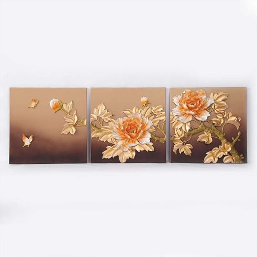 Nobrannd Mural Relieve 3d Pinturas De Flores Decorativo