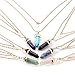 Genuiskids Jewelry Gemstone Rock Natural Crystal Quartz Healing Point Chakra Stone Gold-Plated Choker Pendant Necklace (White)
